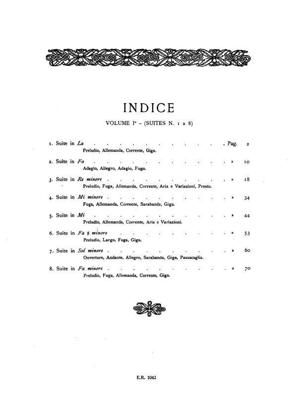 Suites Per Clavicembalo - Volume I: Nn. 1 - 8 - pro klavír